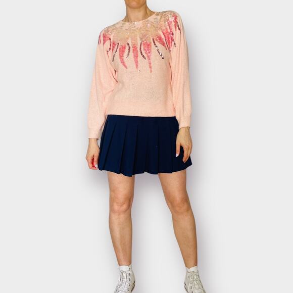 80s Pink Sequin Top Sweater - Picture 4 of 7
